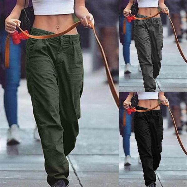 

sweatpants trousers casual solid womens capri cargo pocket elastic waist loose femme fall, Black;white