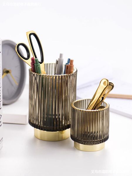 

storage boxes & bins nordic home dressing table decoration makeup box organizer cosmetic containers glass pen holder caja de cosmeticos