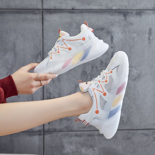 

Women Fashion Old Dad Shoes Comfortable Thick Bottom Platform Chunky Sneakers Ladies Lace-Up Flat Sports Shoes Chaussure Femme, Blue