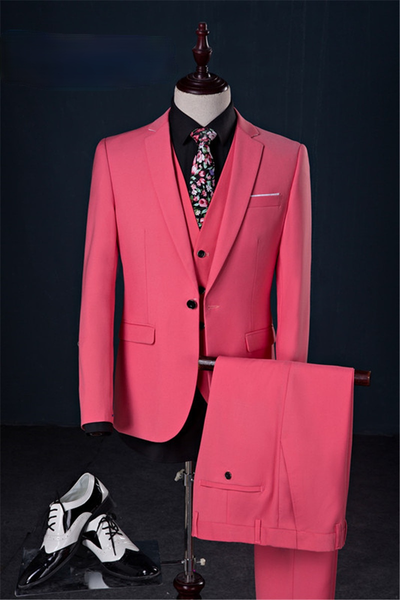 

gwenhwyfar groom tuxedos coral red lake blue men suits for wedding business, Black