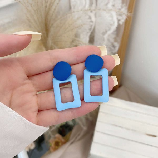 

blue fresh earrings contrast temperament simple personalized trendy