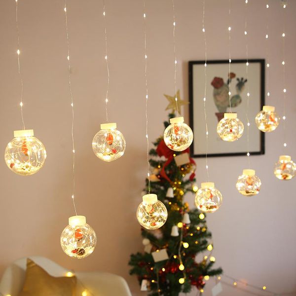 Saiten 3M LED Kupferdraht Kristall Wishing Ball String Lights Dekor für Vorhänge Eiszapfen Licht Schlafzimmer Zimmer Weihnachten Hochzeit Fee