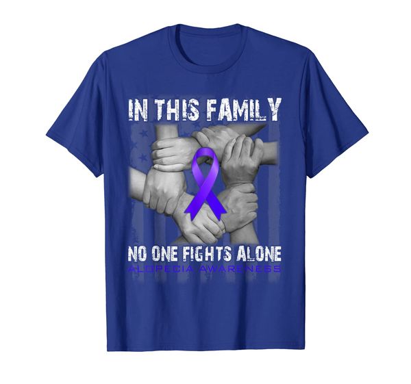 

in this family no one fights alone alopecia awreness shirt, White;black
