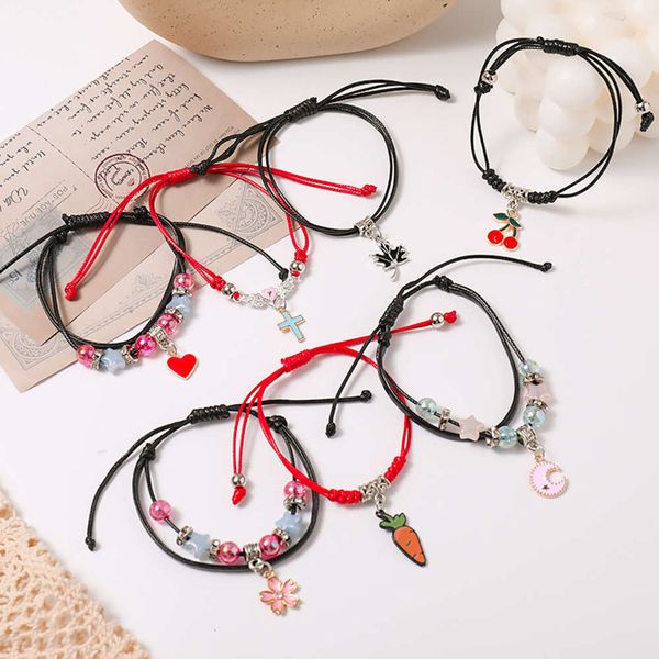 

minority accessories woven national style bracelet personality trend hand rope bracelet versatile student friend jewelry, Black