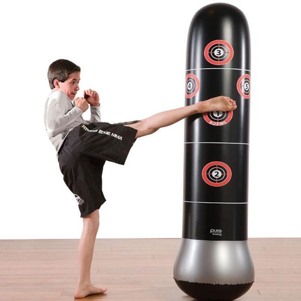 

sand bag fitness inflatable punching boxing standing water base training pressure relief bounce back sandbag