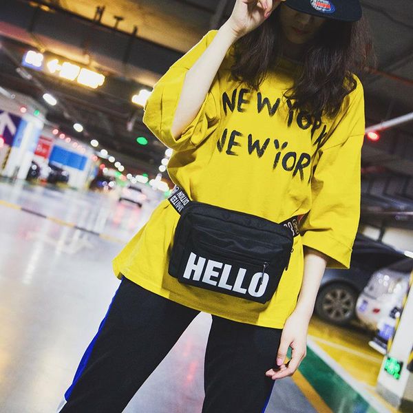 

waist bag women letter print fanny pack bags canvas light walking shopping belt pouch phone bolosa