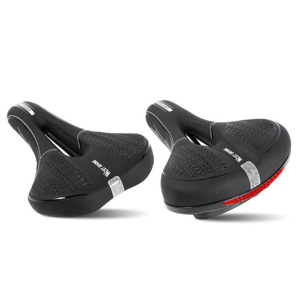 

bike saddles west biking bicycle saddle reflective soft pu mtb shockproof seat cushion