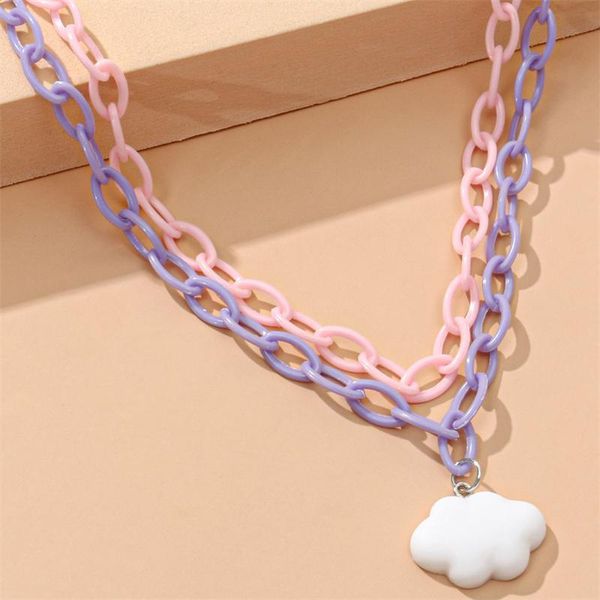 

chokers women's jewelry korean fashion cute vintage candy colors cloud style pendants and necklaces, Golden;silver