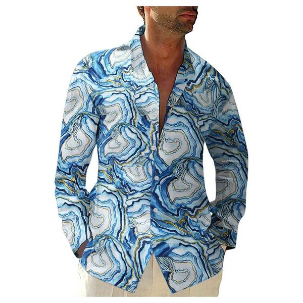 

men's casual shirts long-sleeved clothing abstract printing shirt 2021 autumn fashion trend brand turn down collar camisas, White;black