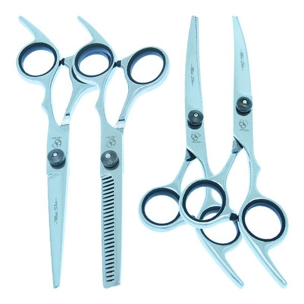 

hair scissors 6.0" stainless steel professional pet grooming shears dog cutting & thinning curved animals haircut tools b0004a