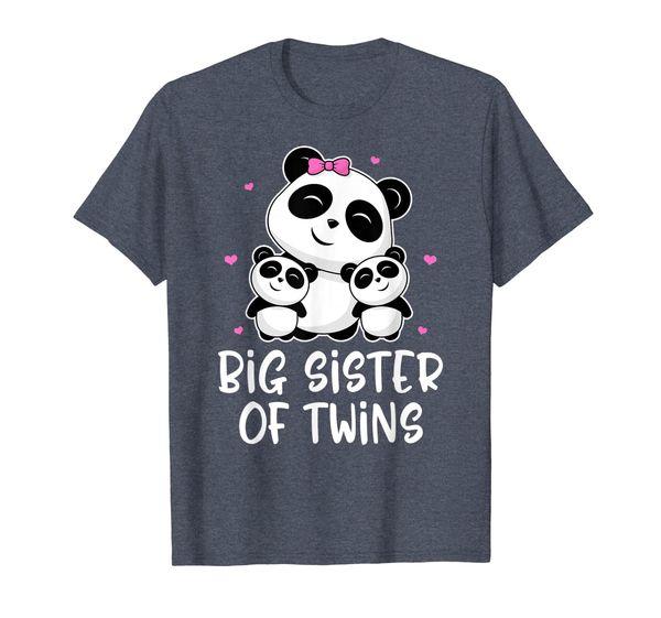 

big sister of twins gift shirt panda siblings baby shower, White;black