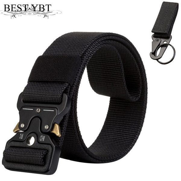 

belts ybt belt quick release alloy insert buckle outdoor sport military training men and women casual with hook, Black;brown