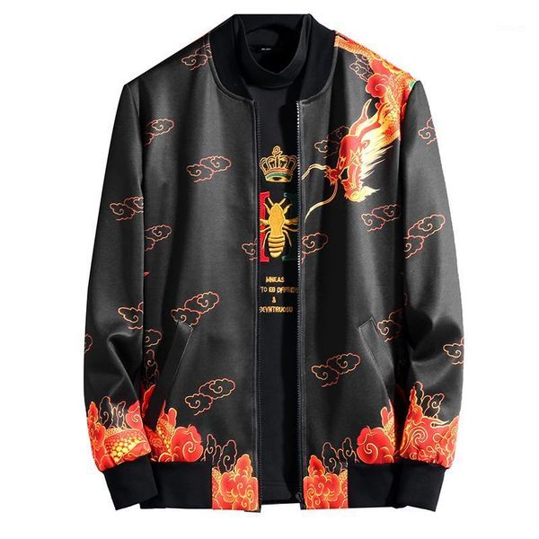 

men's jackets people's coat black vest dragon first class plus size 7xl chinese style hip hop hope jacket men, Black;brown