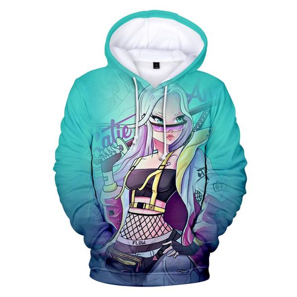 

men's hoodies & sweatshirts 2021 katie angel 3d women/men fashion long sleeve casual hoodie harajuku print pullover, Black