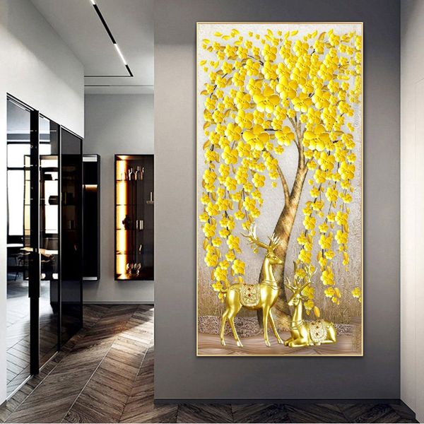 Di grandi dimensioni Ricco Albero Poster Pittura su tela Wall Art Home Decor Immagine di paesaggio astratto Stampa HD per la decorazione del soggiorno