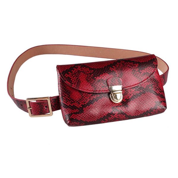 

waist bags snake skin bag for women fanny packs belt simple female pack bum travel wallets fit 5.5 inches phones