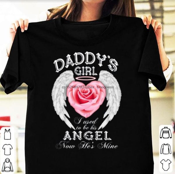 

men's t-shirts daddy's girl i used to be his angel now he's mine daughter t-shirt, White;black