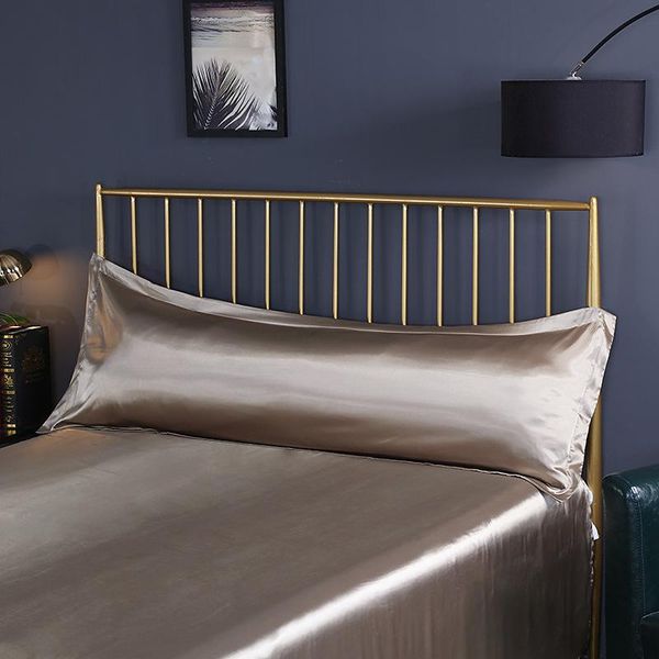 

pillow summer satin pillowcase pure color ice silk double long 1.2m/1.5m