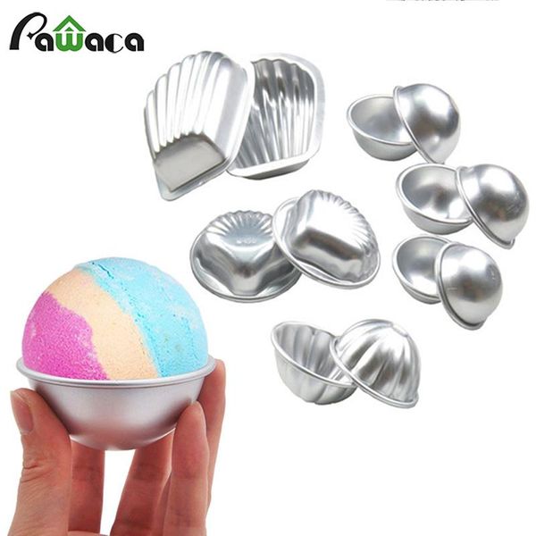 

cake tools 12 pcs/set aluminum alloy diy half round pan mold ball sphere bath bomb baking
