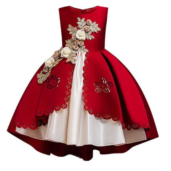 

flower girls wedding drfor girls party drchildren costume kids dresses for girls princdr3 6 10 year x0803, Red;yellow