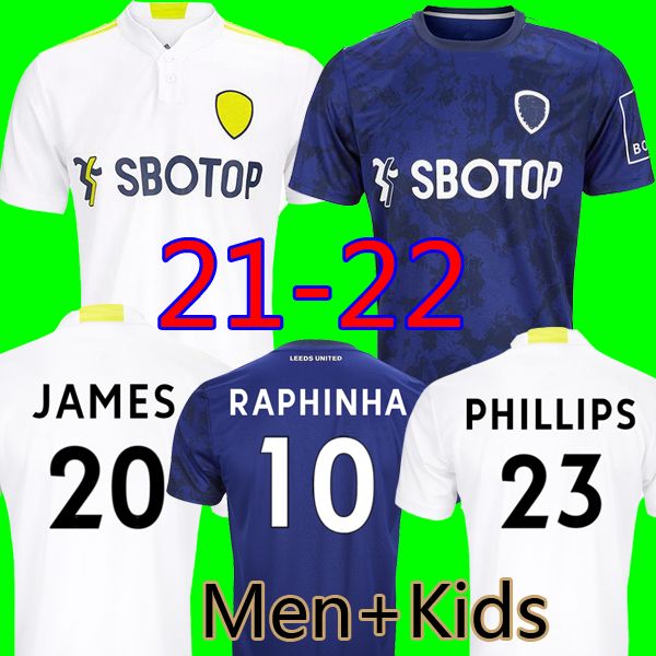 

21 22 JAMES soccer jersey PHILLIPS RAPHINHA away 2021 2022 home Kits STRUIJK RODRIGO HARRISON LLORENTE DALLAS Top football shirt MESLIER men, Black;yellow
