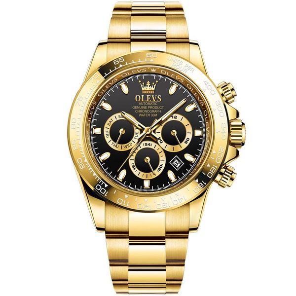 

wristwatches men's watch fashion multi-function automatic mechanical green water ghost watches for men reloj hombre, Slivery;brown