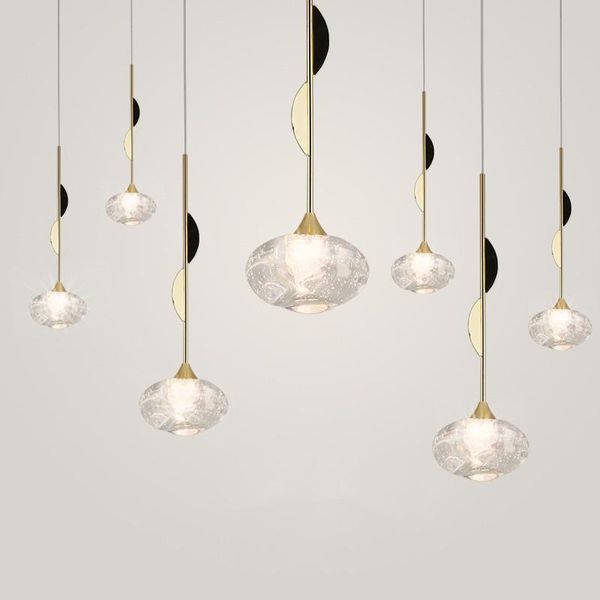 

nordic light luxury single head glass chandelier soft eye protection bedroom bedside restaurant bar personality lamp pendant lamps