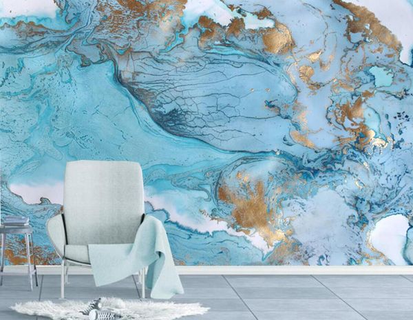 

Custom wallpaper marble pattern pink blue background mural home decoration living room bedroom