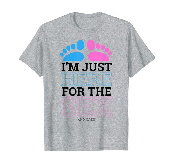 

i'm just here for the and cake announcement humor quote t-shirt, White;black