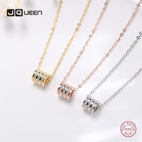 

pendant necklaces s925 sterling silver small waist necklace female cylinder zircon