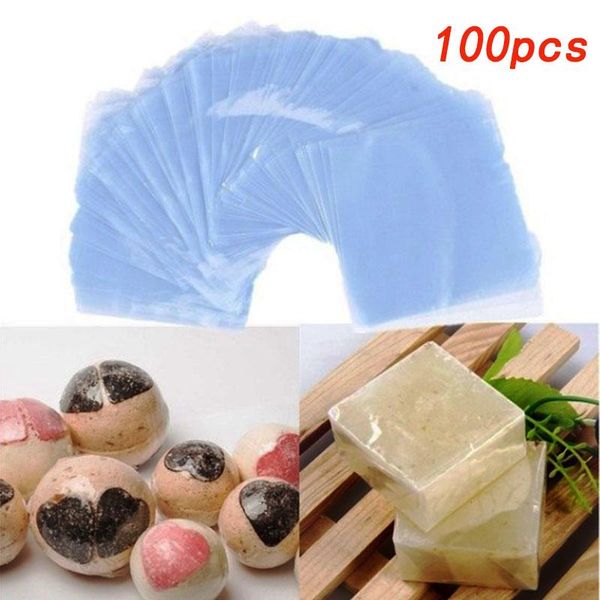 

storage bags 100 pcs pvc heat shrink film bag blower seal flat mouth blue transparent plastic home collection