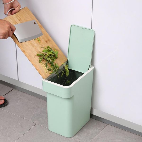 

waste bins 1pc press type trash can household flip cover garbage with