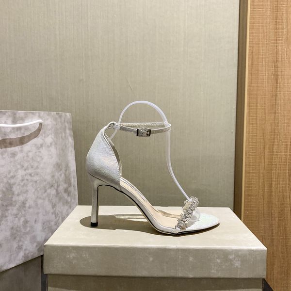 

spring and summer high-heeled rhinestone open-toe sandals female bag with fashion casual stiletto banquet, Black