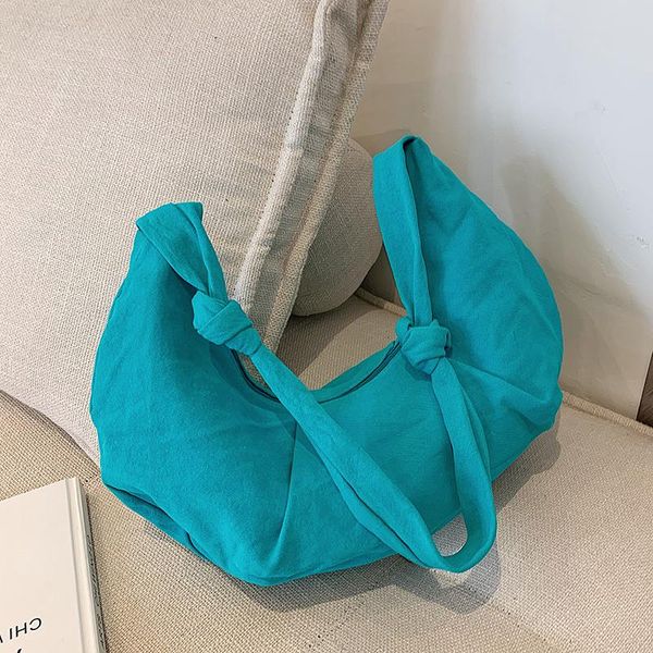 

evening bags half-moon shape high capacity canvas crossbody shoulder bag for women 2021 summer solid color big shopping handbags female