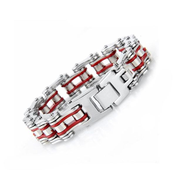 

link, chain bicycle bracelets mens stainless steel fashion charm bracelet gifts for male accessories statement big on hand, Black