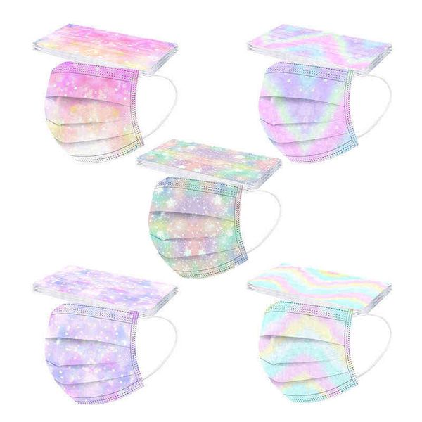 

disposable tie dyed star sky mask spunlaced cloth three-layer dust-proof printing