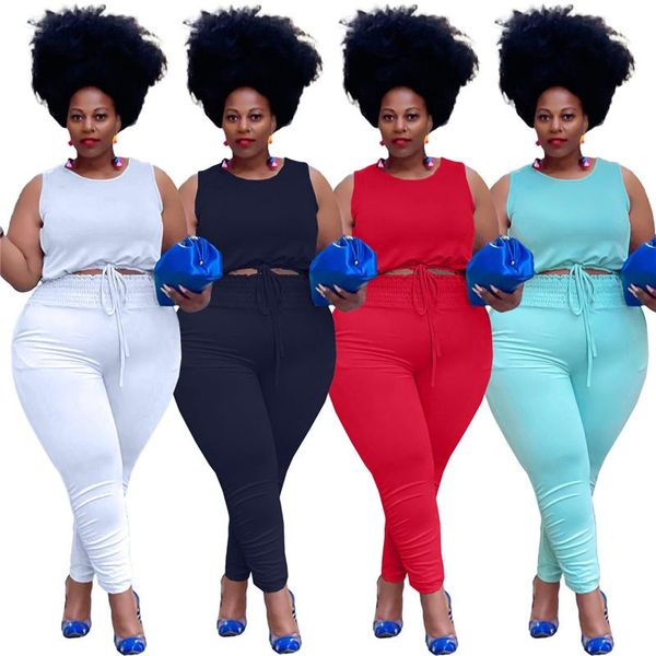 

plus size tracksuits women clothing wholesale ladies summer outfits solid and pant suits casual tracksuit two piece sets drop, Black