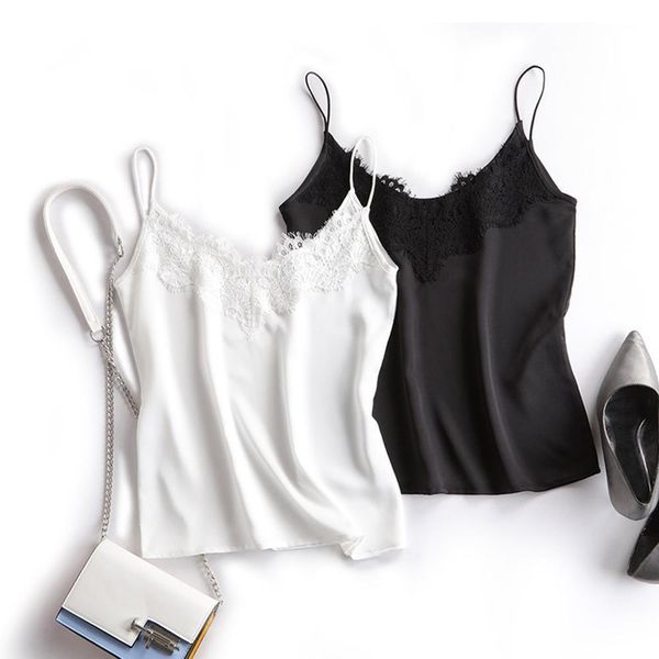 

womens tank with lace silk cami for women ladies summer white camisole basic n3