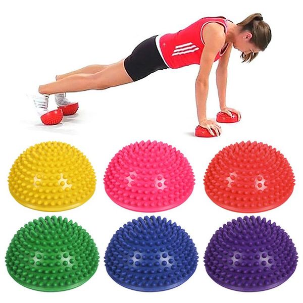 

fitness balls 16cm yoga ball pvc inflatable massage point half fit trainer stabilizer gym pilates balancing dropship
