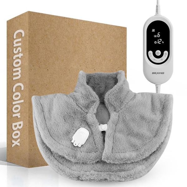

carpets fur shoulder and neck heating shawl wrapped hyperthermia heater pad to relieve pain