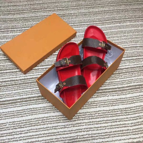 

pairs fashion men's women's rubber designer slippers sandals shoes slide summer wide ladys flat flip flops slipper with box size e, Black