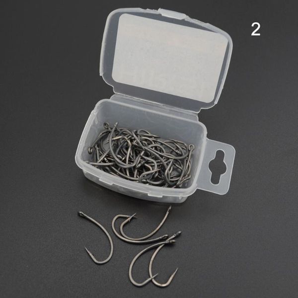 

100pcs black assorted accessories jig high carbon steel tackle curve tools carp durable barbed gripper fishing hooks long shank