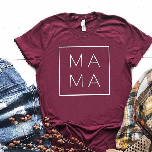 

mama womens t shirts letter print shirt women short sleeve o neck loose summer causal tee camisetas, White