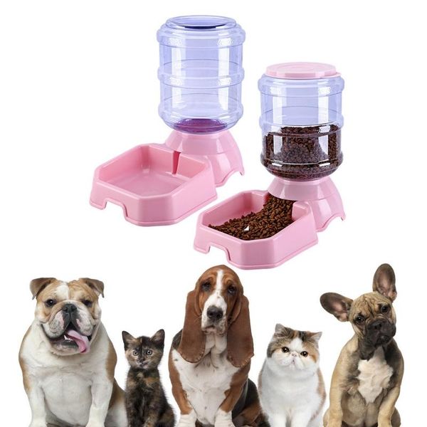 

cat bowls & feeders automatic waterer food feeder 3.8 l water dispenser 8 lbs auto gravity fed for small medium and large cats dogs