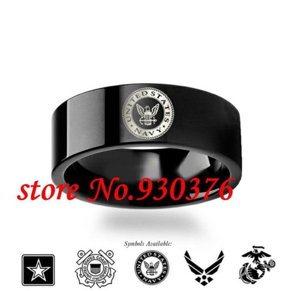 

wedding rings 8mm military symbol logo tungsten ring-army ring, Slivery;golden