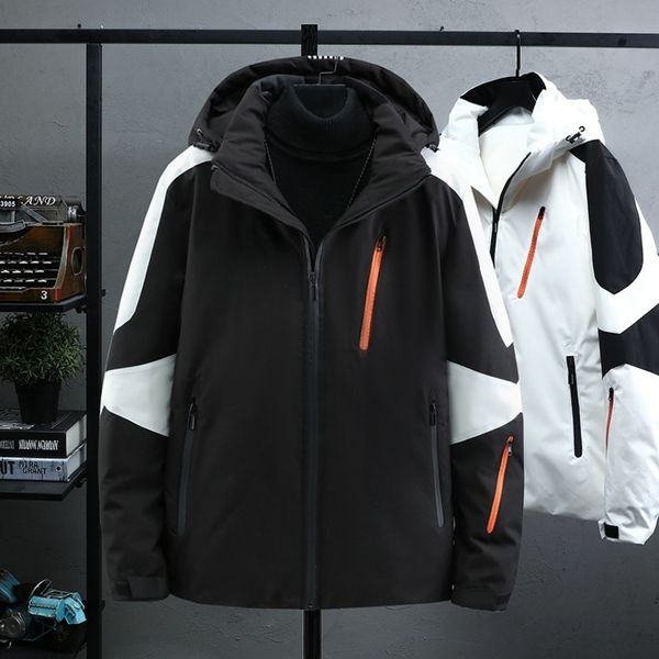 

Men's voice, winter, short, tiktok, white feather, detachable hat, casual down et, overcoming men., Black