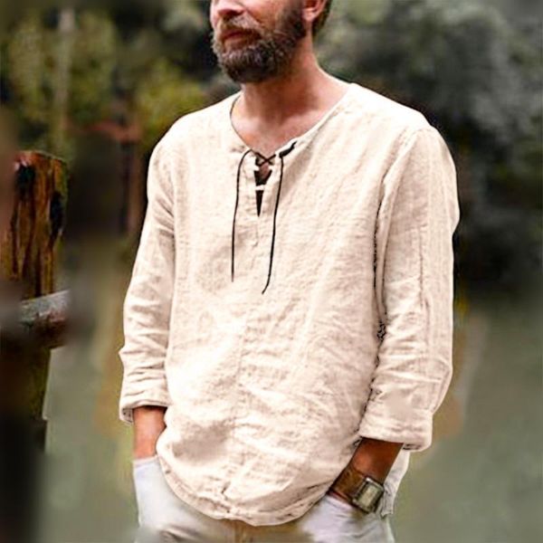 

men's casual shirts 2021 shirt camisa summer long sleeve cotton and linen male blouse style comfortable men beggar -3xl, White;black