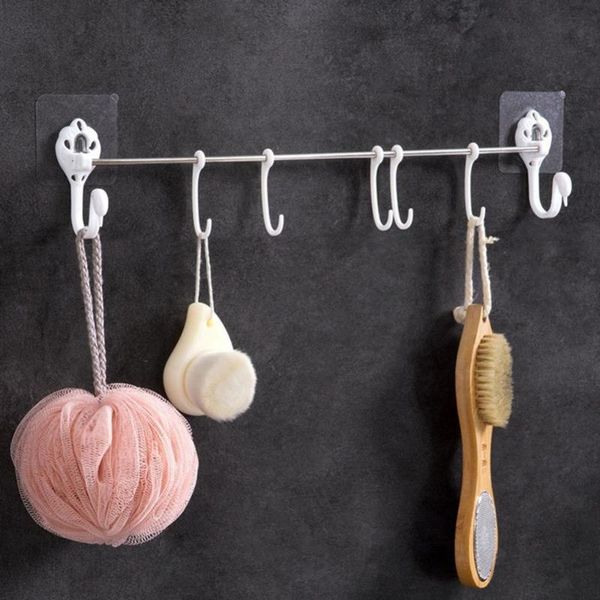 

swan design no punching bathroom hook hanger brush sponge wall mount organizer for kitchen bedroom supplies hooks & rails