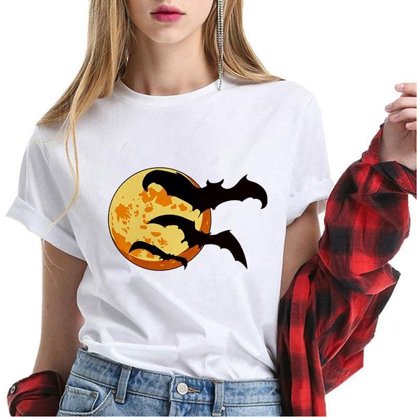 

women's t-shirt 2021 halloween printed t shirt women fashion harajuku short sleeve white comfortable tshirt clothing