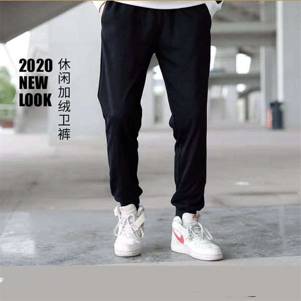 

winter new super soft silver fox plush guard men's fashion trend loose micro elastic solid color leisure sports pants, Black